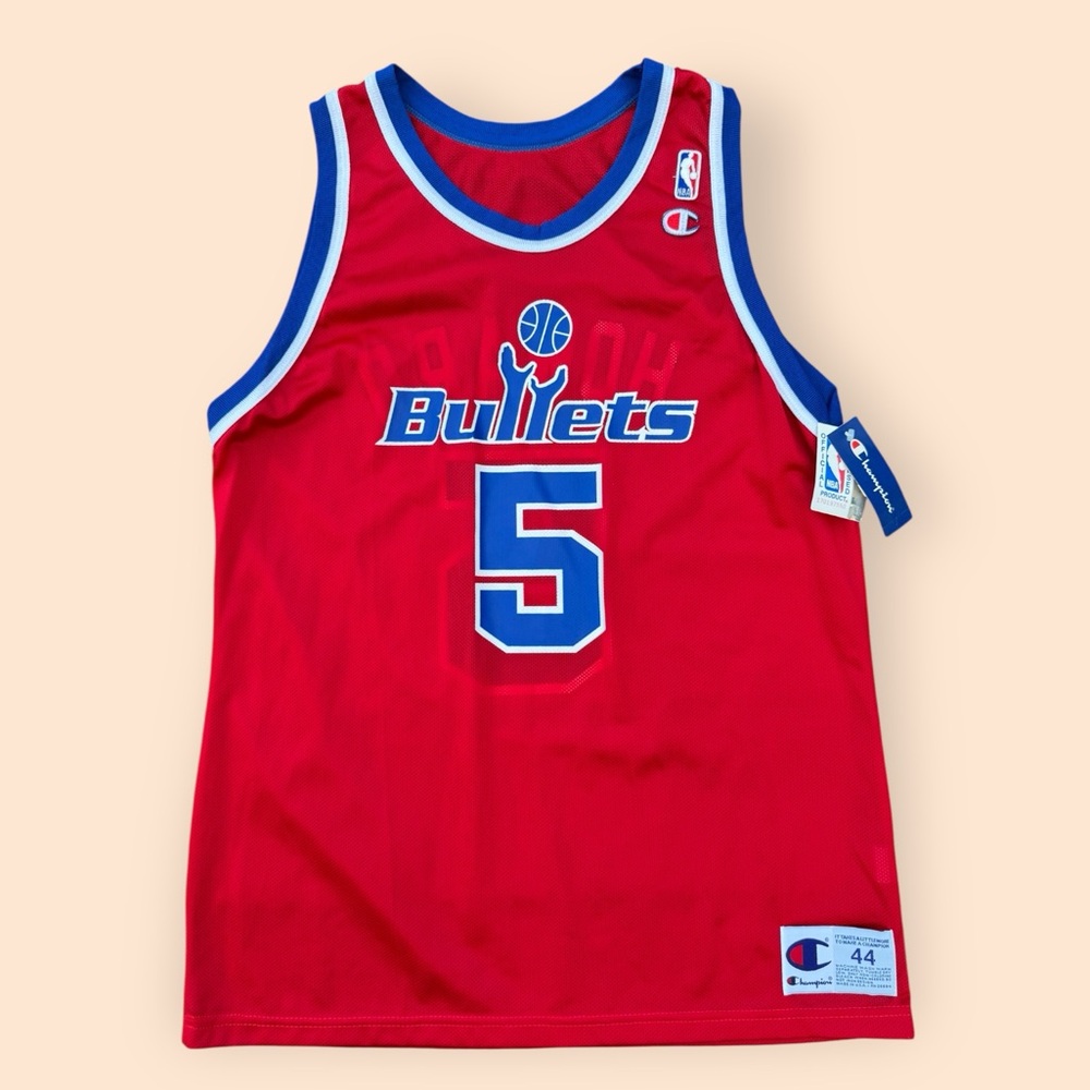 Vintage Washington Bullets 1990s Champion Jersey Deadstock Juwan Howard Large